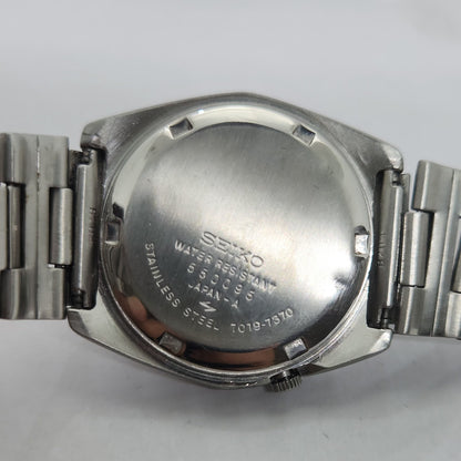 Vintage 1980 Original Seiko 5 Automatic 7019-7370 Black face 21 Jewels Day-Date Japanese Men's Wrist Watch OG117