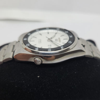 Vintage 1980 Original Seiko 5 Automatic 7s26 White face 21 Jewels Day-Date Japanese Men's Wrist Watch OG118