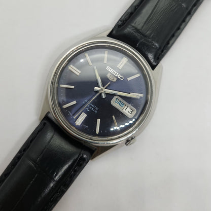 Vintage 1980 Original Seiko 5 Automatic 7019-7100 Blue face 21 Jewels Day-Date Japanese Men's Wrist Watch OG119