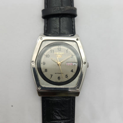 Vintage 1980 Original Seiko 5 Automatic 6349-5190 Grey face 23 Jewels Day-Date Japanese Men's Wrist Watch OG123