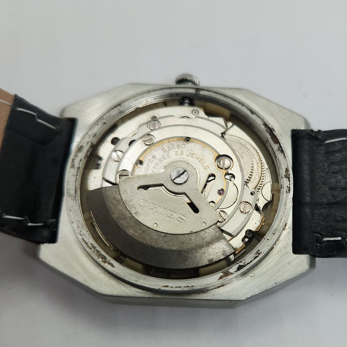 Vintage 1980 Original Seiko 5 Automatic 6349-514A Black face 23 Jewels Day-Date Japanese Men's Wrist Watch OG125