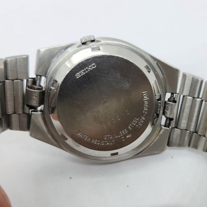 Vintage 1980 Original Seiko 5 Automatic 7009-2030 Black face 17 Jewels Day-Date Japanese Men's Wrist Watch OG128