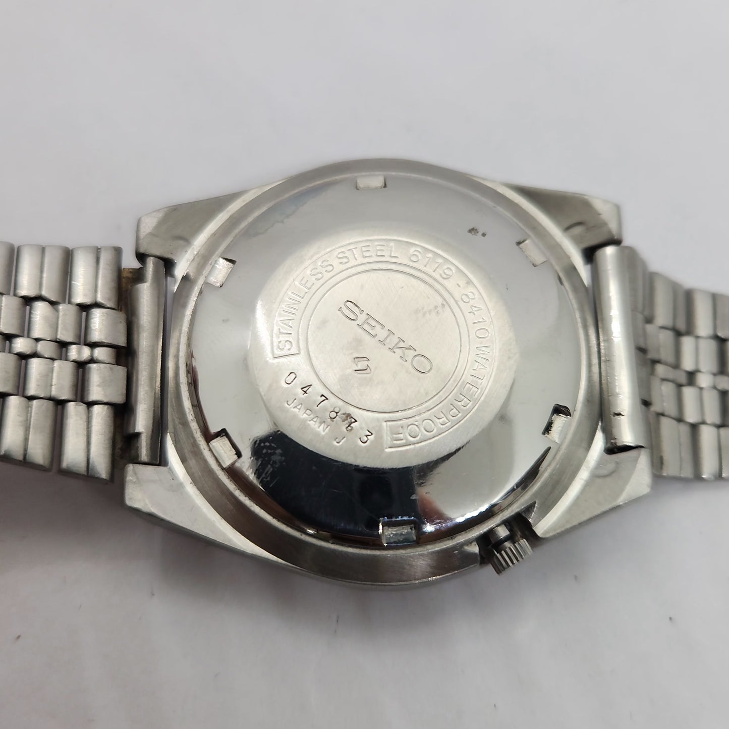 Vintage 1980 Original Seiko 5 Automatic 6119-8410 Black face 21 Jewels Day-Date Japanese Men's Wrist Watch OG129