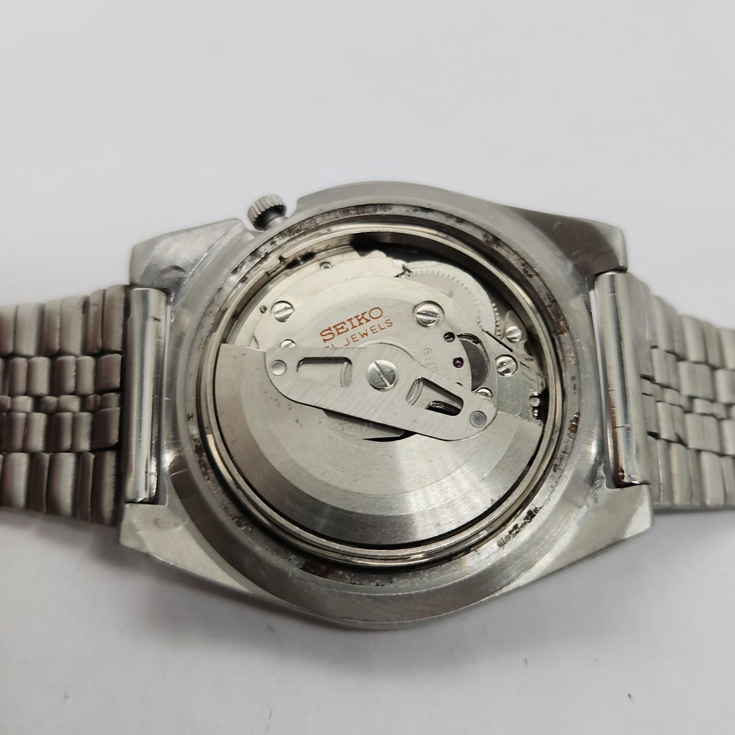 Vintage 1980 Original Seiko 5 Automatic 6119-8410 Black face 21 Jewels Day-Date Japanese Men's Wrist Watch OG129
