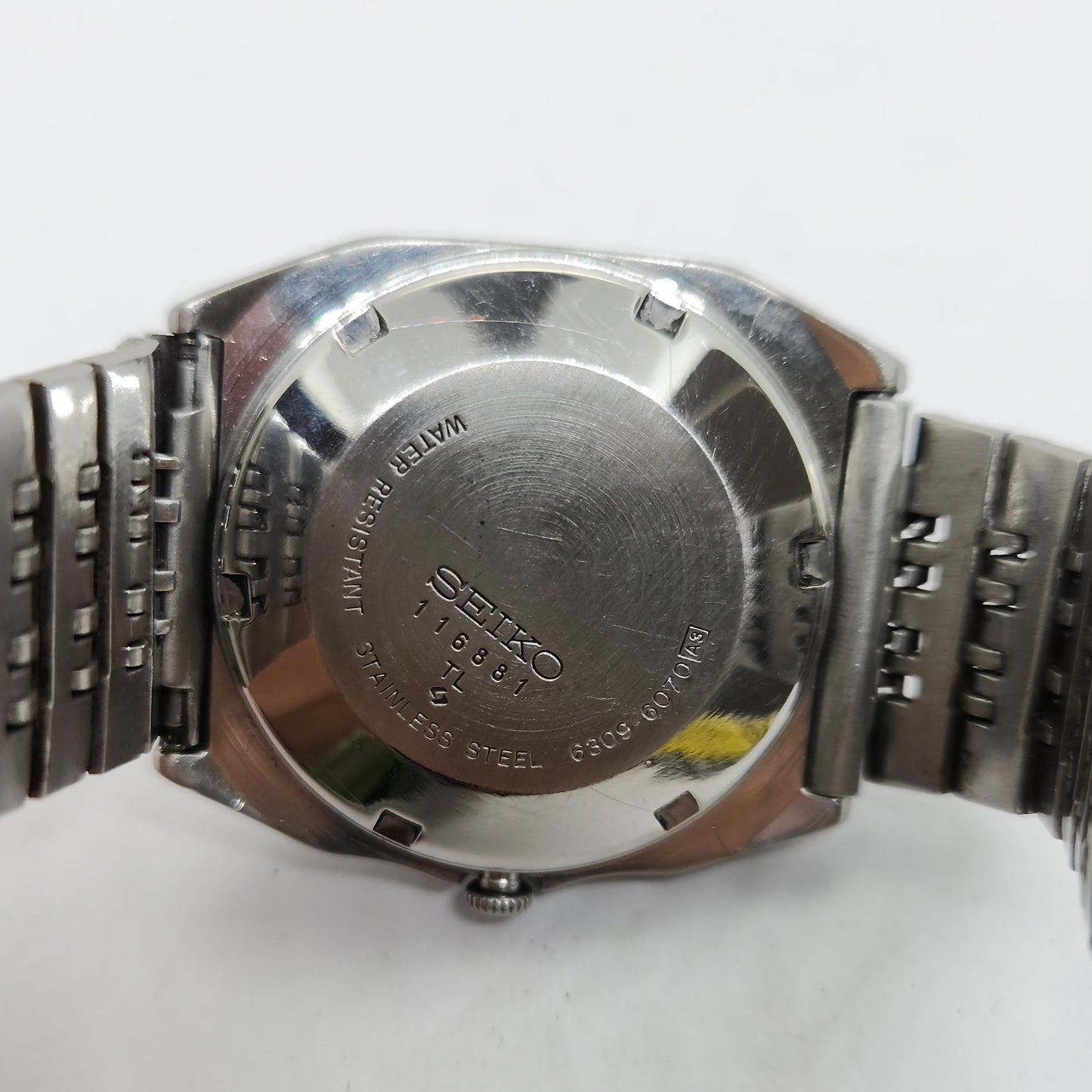 Vintage 1980 Original Seiko 5 Automatic 6309-6070 Black face 17 Jewels Day-Date Japanese Men's Wrist Watch OG135