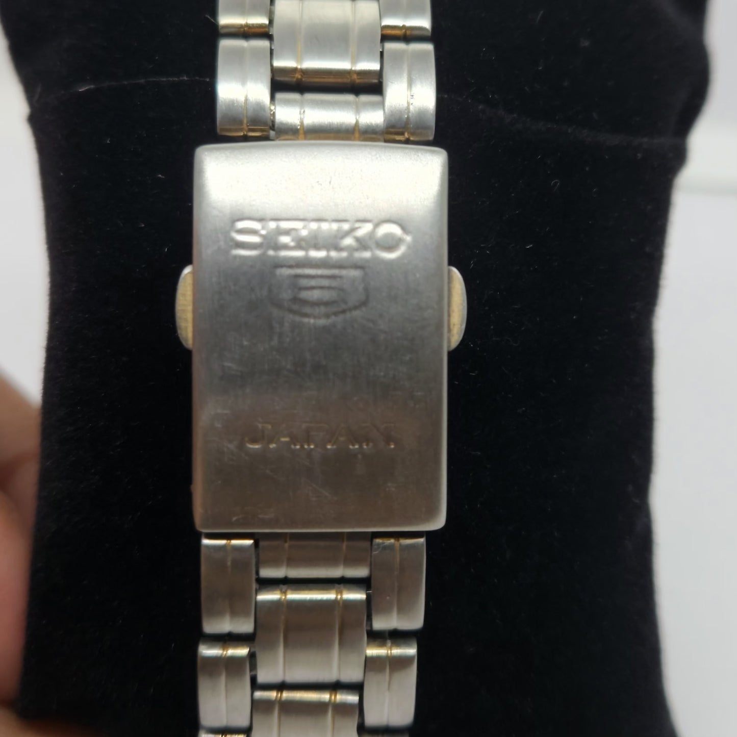 Vintage 1980 Original Seiko 5 Automatic 7s26 Golden face 21 Jewels Day-Date Japanese Men's Wrist Watch OG138