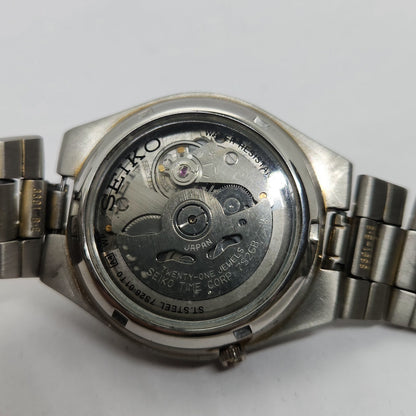 Vintage 1980 Original Seiko 5 Automatic 7s26 Golden face 21 Jewels Day-Date Japanese Men's Wrist Watch OG138