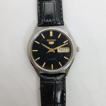 Vintage 1980 Original Seiko 5 Automatic 6309-7320 Silver face 17 Jewels Day-Date Japanese Men's Wrist Watch OG141