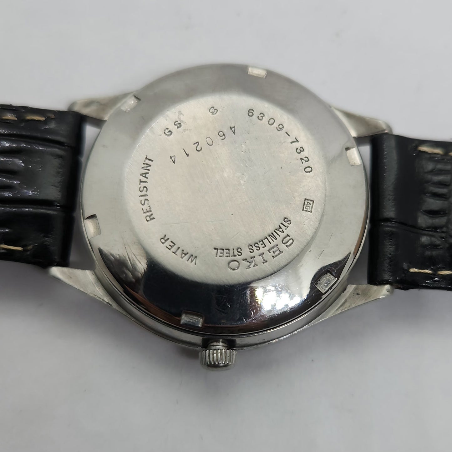 Vintage 1980 Original Seiko 5 Automatic 6309-7320 Silver face 17 Jewels Day-Date Japanese Men's Wrist Watch OG141