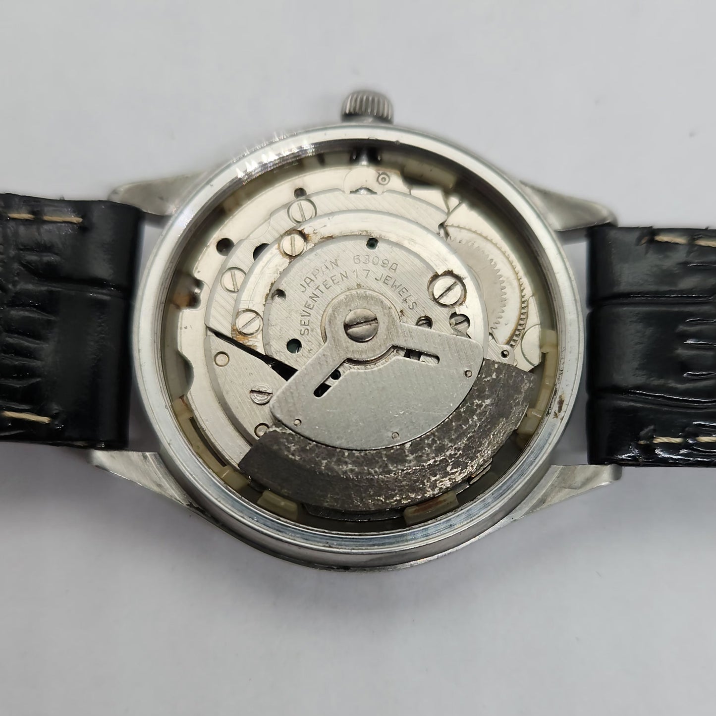 Vintage 1980 Original Seiko 5 Automatic 6309-7320 Silver face 17 Jewels Day-Date Japanese Men's Wrist Watch OG141