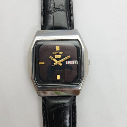 Vintage 1980 Original Seiko 5 Automatic 6349-5270 Brown face 23 Jewels Day-Date Japanese Men's Wrist Watch OG145