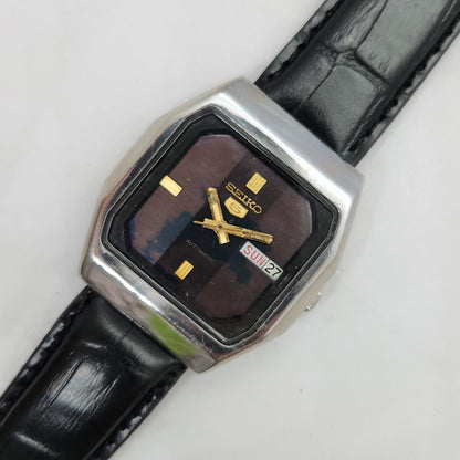 Vintage 1980 Original Seiko 5 Automatic 6349-5270 Brown face 23 Jewels Day-Date Japanese Men's Wrist Watch OG145