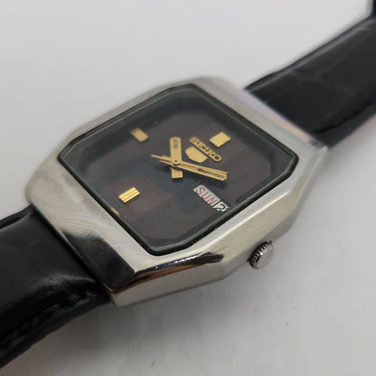 Vintage 1980 Original Seiko 5 Automatic 6349-5270 Brown face 23 Jewels Day-Date Japanese Men's Wrist Watch OG145