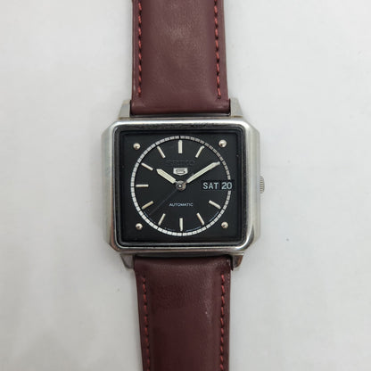 Vintage 1980 Original Seiko 5 Automatic 6309-8180 Black face 17 Jewels Day-Date Japanese Men's Wrist Watch OG146