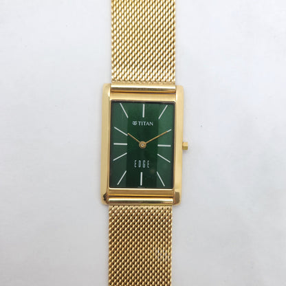 Original TITAN EDGE 1043YAB Golden Face 28MM Case Men's Watch OG155