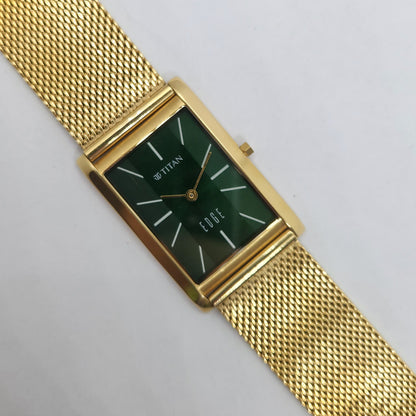 Original TITAN EDGE 1043YAB Golden Face 28MM Case Men's Watch OG155
