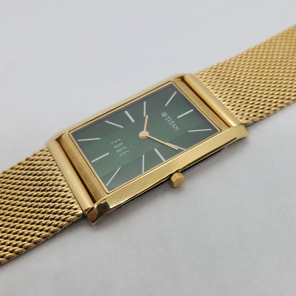 Original TITAN EDGE 1043YAB Golden Face 28MM Case Men's Watch OG155