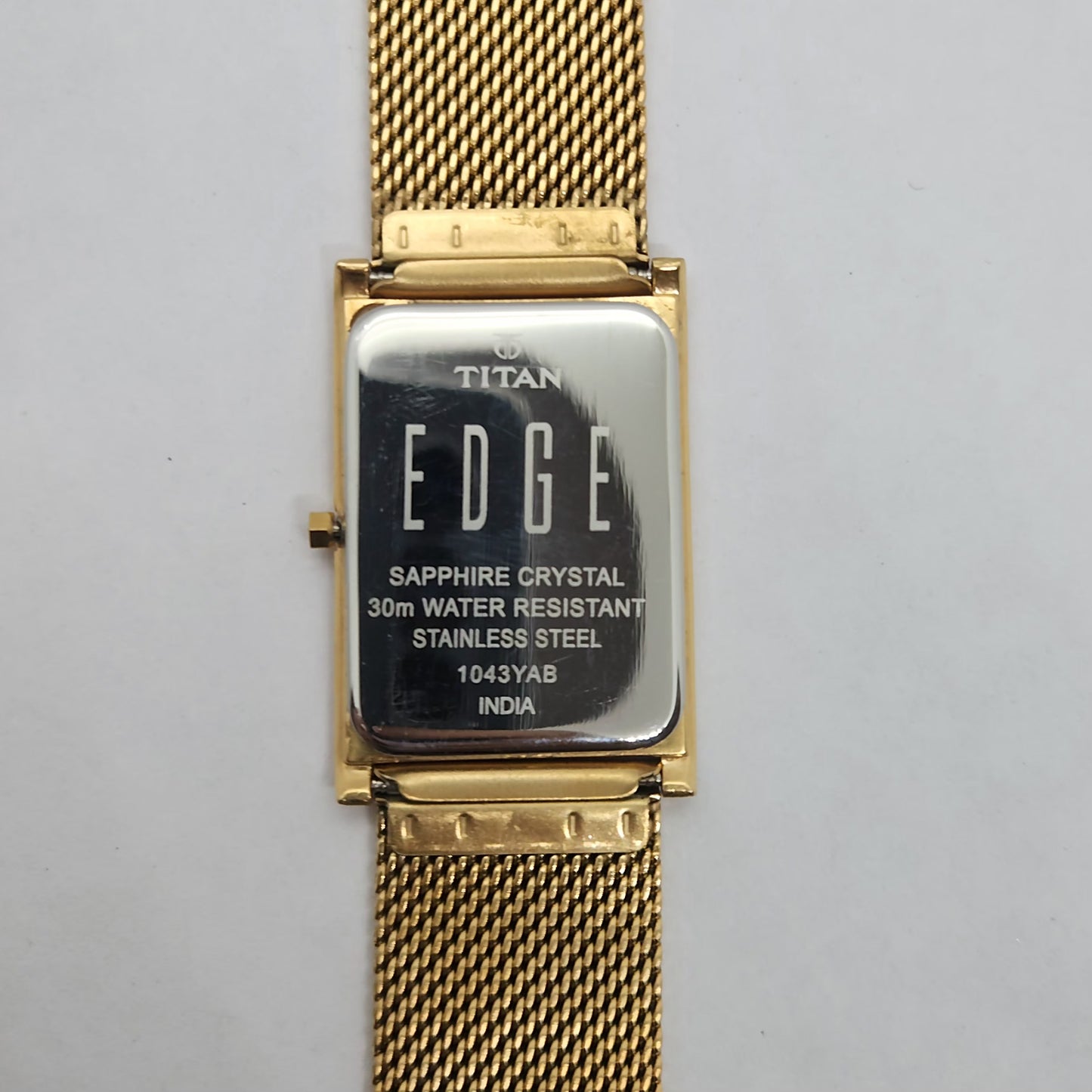 Original TITAN EDGE 1043YAB Golden Face 28MM Case Men's Watch OG155