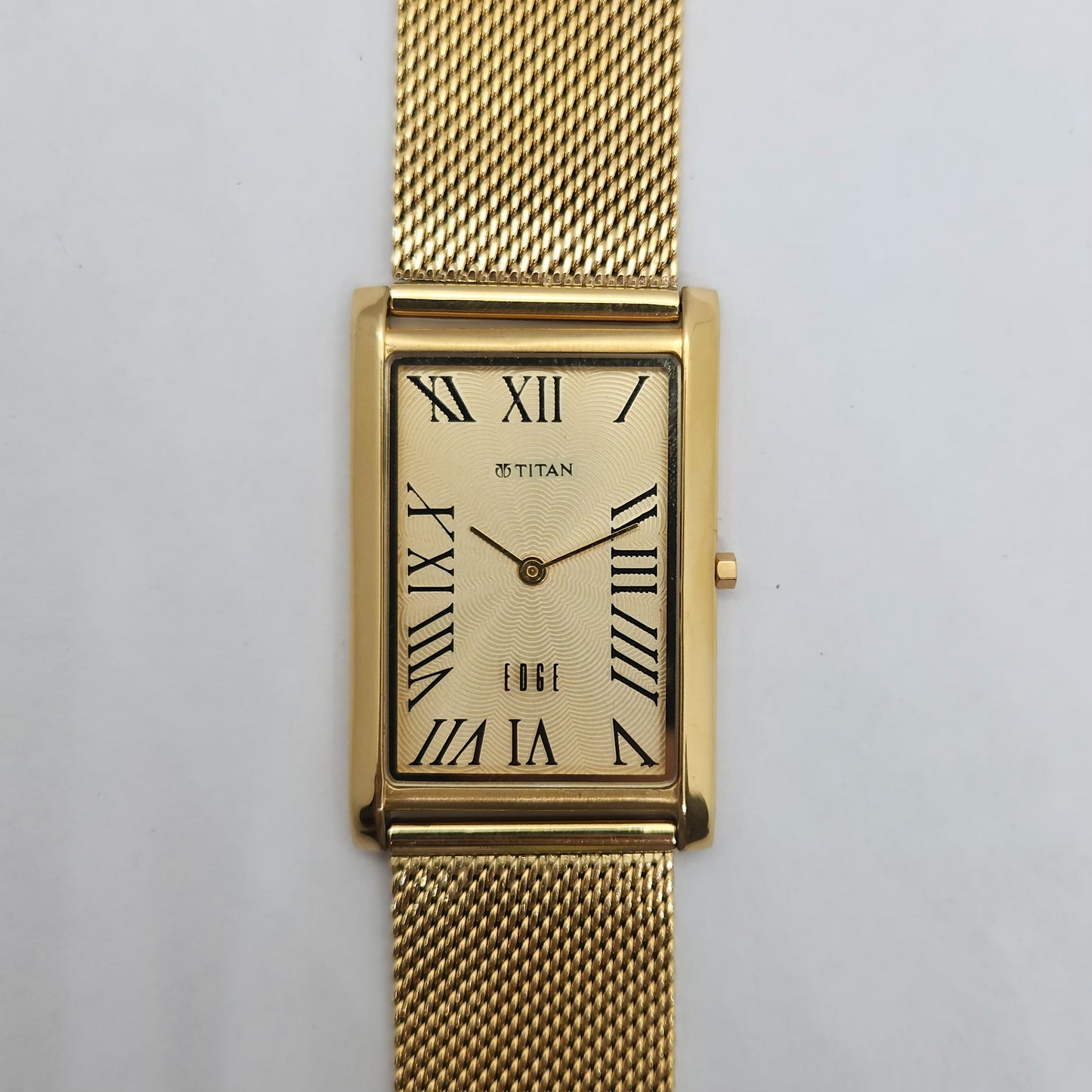 Original TITAN EDGE 1514YAA Golden Face 28MM Case Men's Wrist Watch OG157