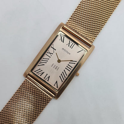 Original TITAN EDGE 1514YAA Peach Face 29MM Case Men's Wrist Watch OG158