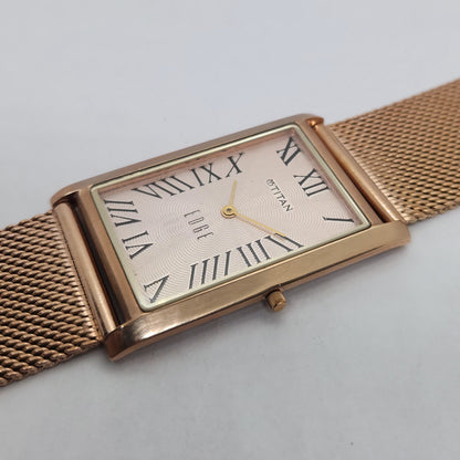 Original TITAN EDGE 1514YAA Peach Face 29MM Case Men's Wrist Watch OG158