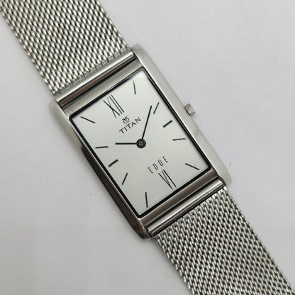 Original TITAN EDGE 1043YBA Silver Face 28MM Case Men's Wrist Watch OG159