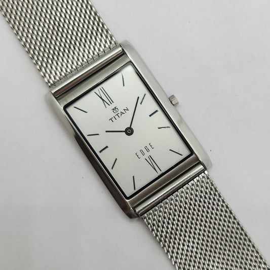 Original TITAN EDGE 1043YBA Silver Face 28MM Case Men's Wrist Watch OG159
