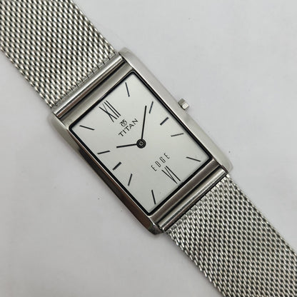Original TITAN EDGE 1043YBA Silver Face 28MM Case Men's Wrist Watch OG159