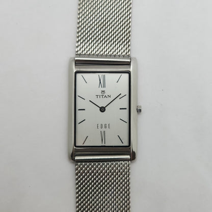 Original TITAN EDGE 1043YBA Silver Face 28MM Case Men's Wrist Watch OG159