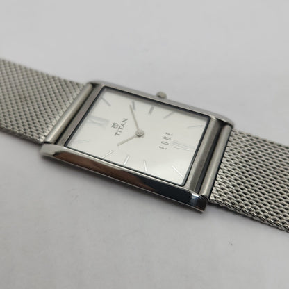 Original TITAN EDGE 1043YBA Silver Face 28MM Case Men's Wrist Watch OG159