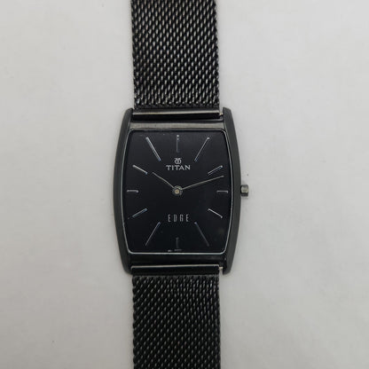 Original TITAN EDGE 1044YCB Black Face 28MM Case Men's Wrist Watch OG161