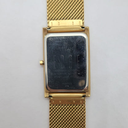 Original TITAN EDGE 1049Y0A Black Face 28MM Gold Case Men's Watch OG162
