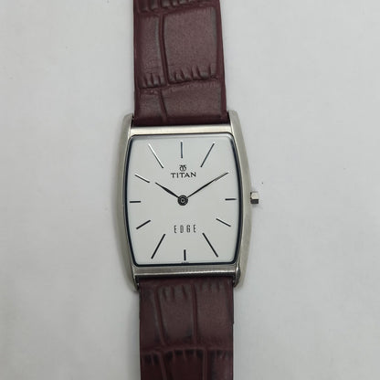 Original TITAN EDGE 1044YBB Rectangular White Face 28MM Case Men's Watch OG151