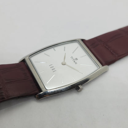 Original TITAN EDGE 1044YBB Rectangular White Face 28MM Case Men's Watch OG151