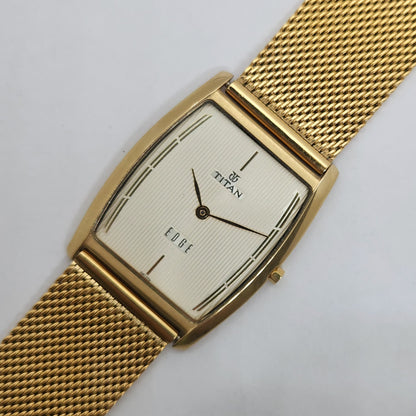 Original TITAN EDGE 1044YAB Barrel Golden Face 29MM Case Men's Watch OG163