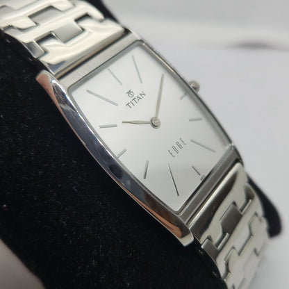 Original TITAN EDGE 1043BBD31 Rectangular Black Face 29MM Case Men's Watch OG164
