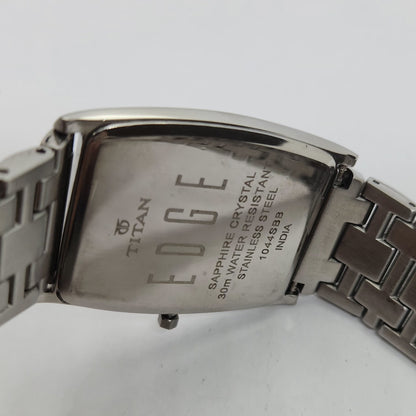Original TITAN EDGE 1043BBD31 Rectangular Black Face 29MM Case Men's Watch OG164