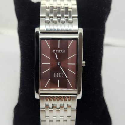 Original TITAN EDGE 1043YAB Brown Face 28MM Case Men's Watch OG168