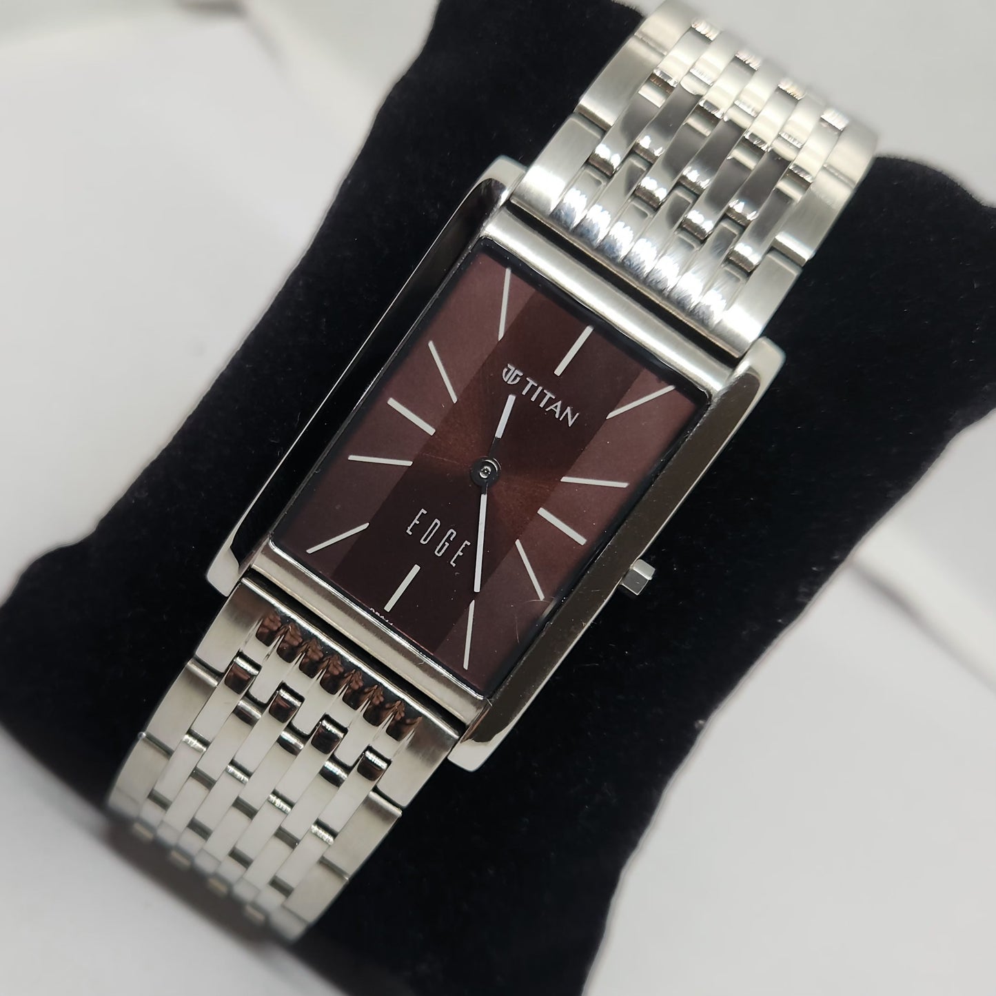 Original TITAN EDGE 1043YAB Brown Face 28MM Case Men's Watch OG168