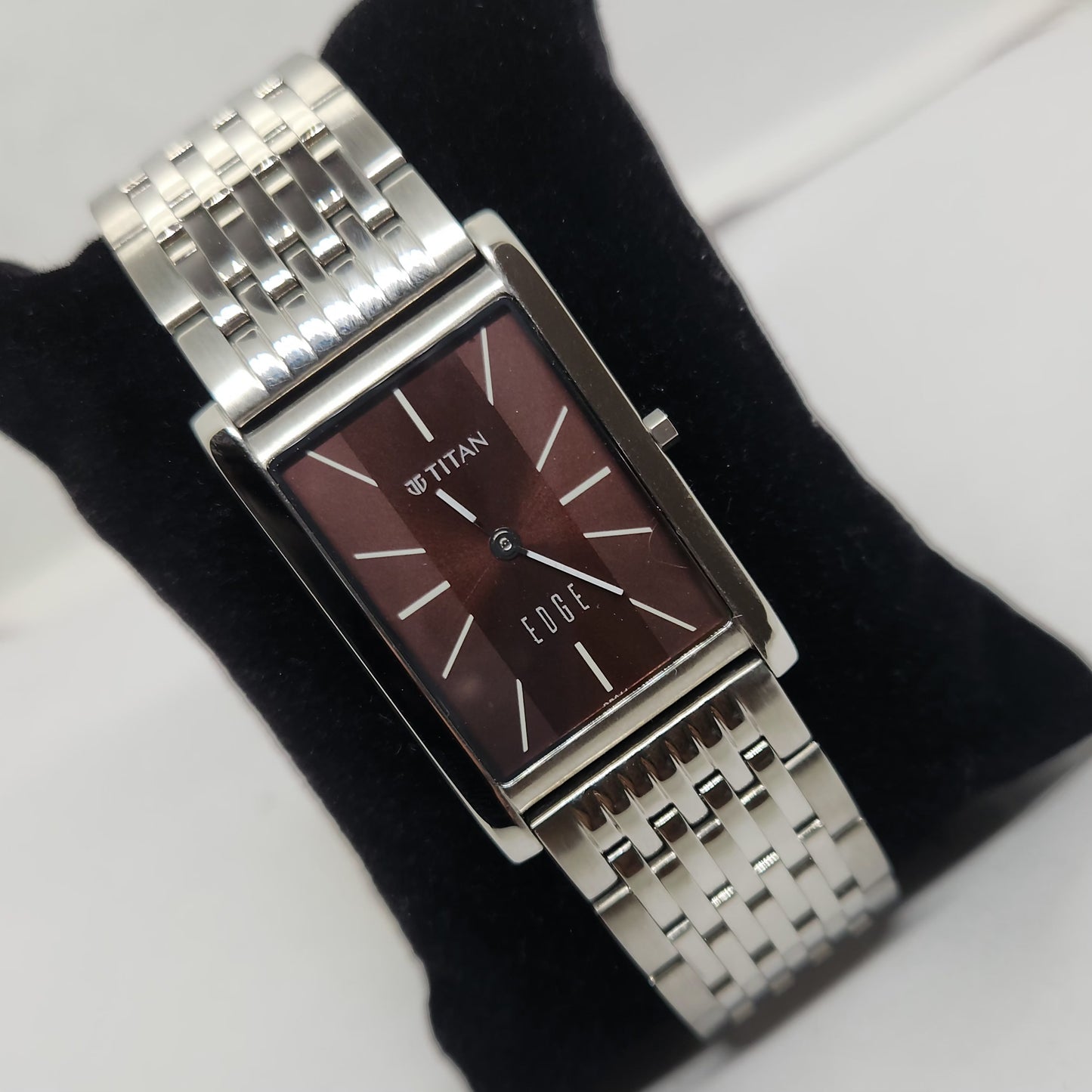 Original TITAN EDGE 1043YAB Brown Face 28MM Case Men's Watch OG168