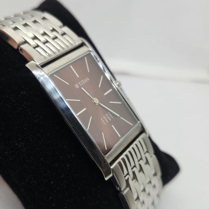Original TITAN EDGE 1043YAB Brown Face 28MM Case Men's Watch OG168