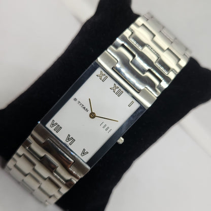 Original TITAN EDGE 1043YAB White Face 28MM Case Men's Wrist Watch OG169