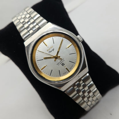 Vintage Original HMT Maurya Hand Winding 17 Jewels Silver Face Jubilee Bracelet Men's Wrist Watch OG170