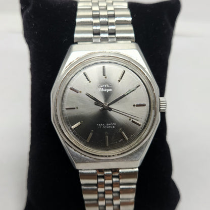 Vintage Original HMT Shreyas Hand Winding 17 Jewels Silver Face Jubilee Bracelet Date Men's Wrist Watch OG171