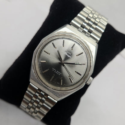 Vintage Original HMT Shreyas Hand Winding 17 Jewels Silver Face Jubilee Bracelet Date Men's Wrist Watch OG171
