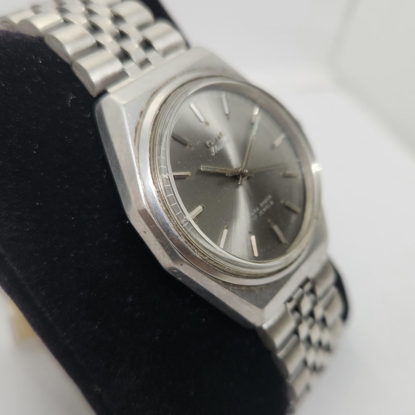 Vintage Original HMT Shreyas Hand Winding 17 Jewels Silver Face Jubilee Bracelet Date Men's Wrist Watch OG171