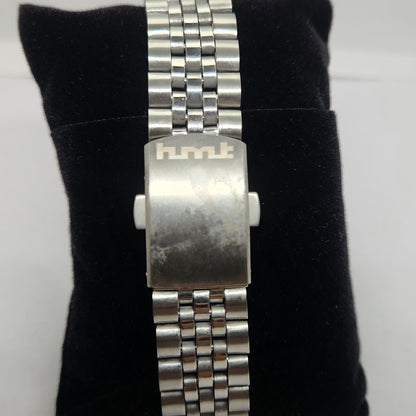 Vintage Original HMT Shreyas Hand Winding 17 Jewels Silver Face Jubilee Bracelet Date Men's Wrist Watch OG171