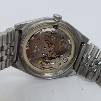 Vintage Original HMT Shreyas Hand Winding 17 Jewels Silver Face Jubilee Bracelet Date Men's Wrist Watch OG171