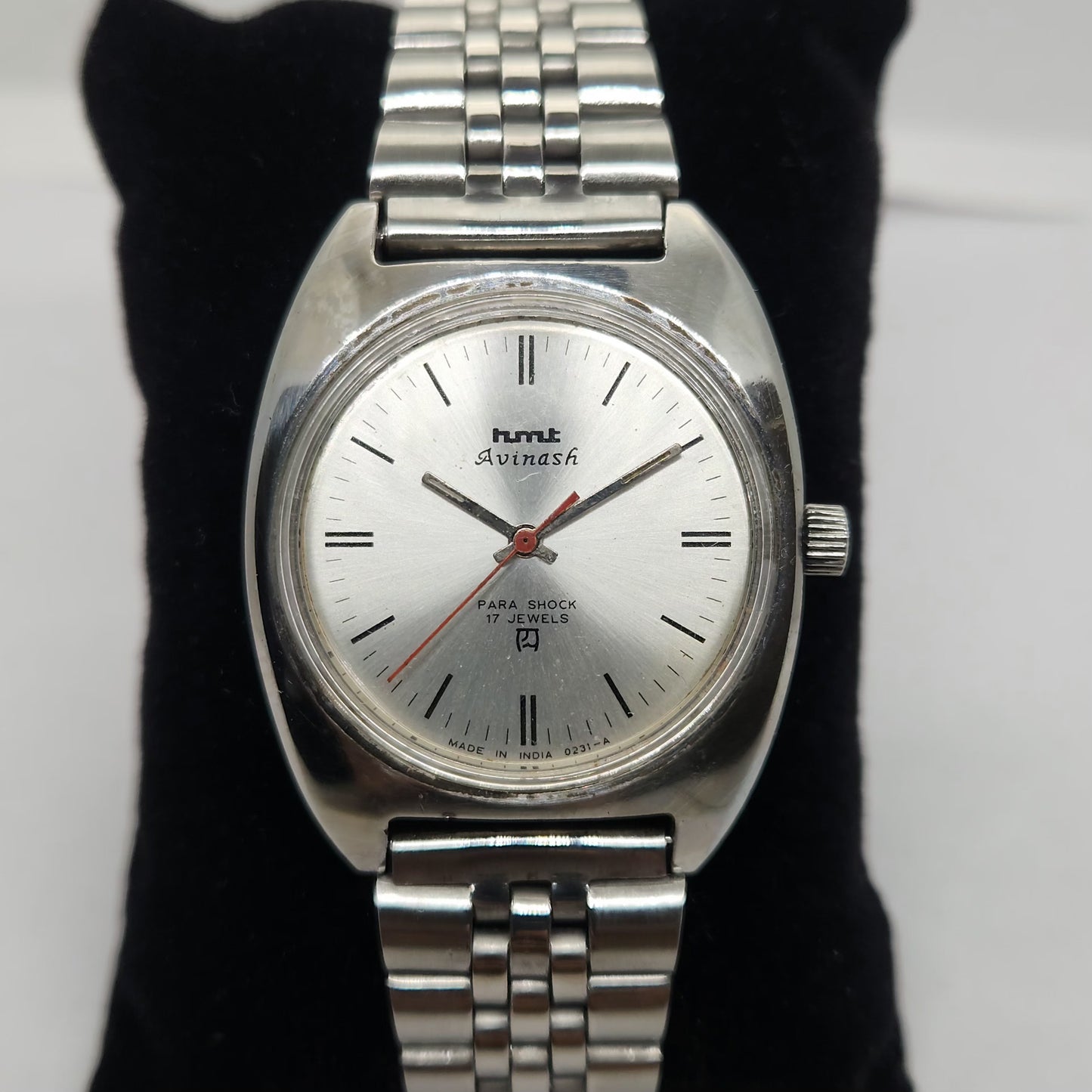 Vintage Original HMT Avinash Hand Winding 17 Jewels Silver Face Jubilee Bracelet Men's Wrist Watch OG172