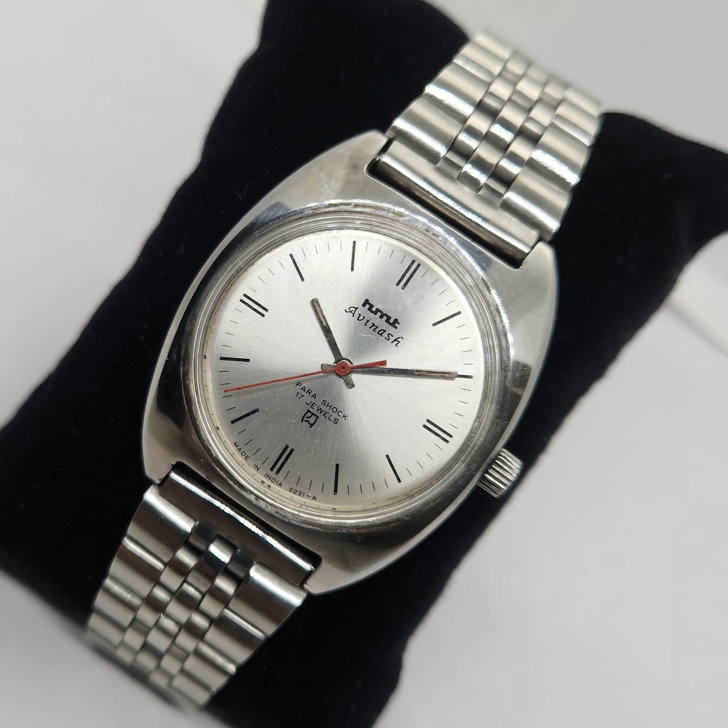 Vintage Original HMT Avinash Hand Winding 17 Jewels Silver Face Jubilee Bracelet Men's Wrist Watch OG172
